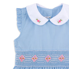 Blue Sleevless Girls Dress