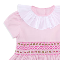 Pink White Colar Girls Dress