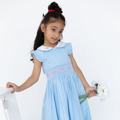 Blue Sleevless Girls Dress